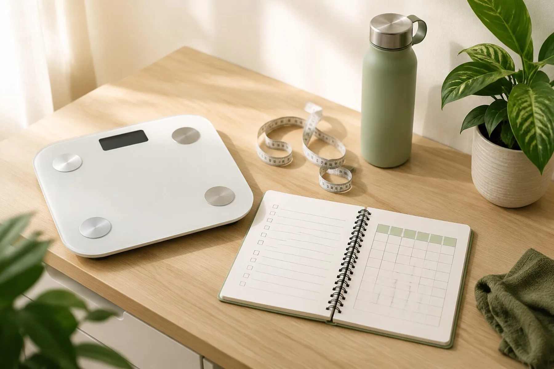 Weekly weight and waist tracking tools for measuring weight-loss progress